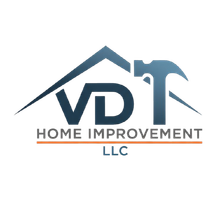 Logo: Dark blue house outline with "VDT" in a square, a hammer, and "Home Improvement LLC" text.
