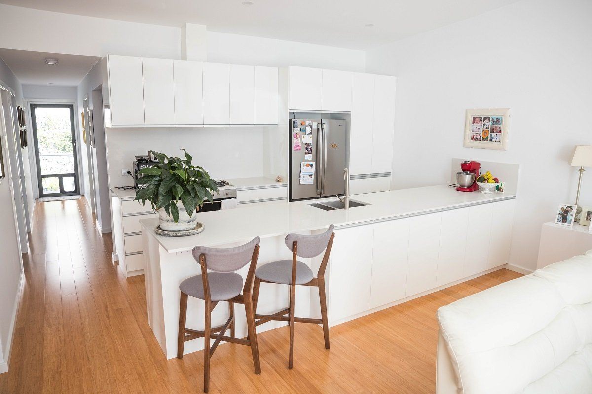modern kitchen with breakfast bar