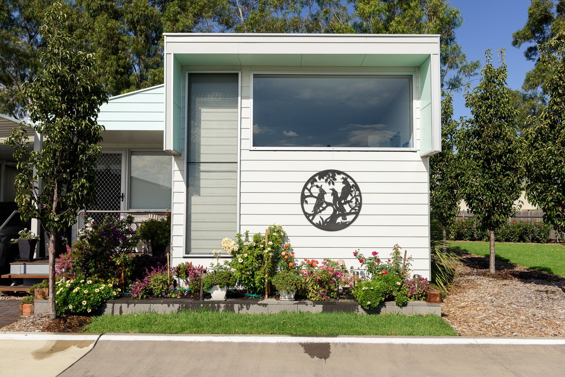 The front of a home taken from across the street