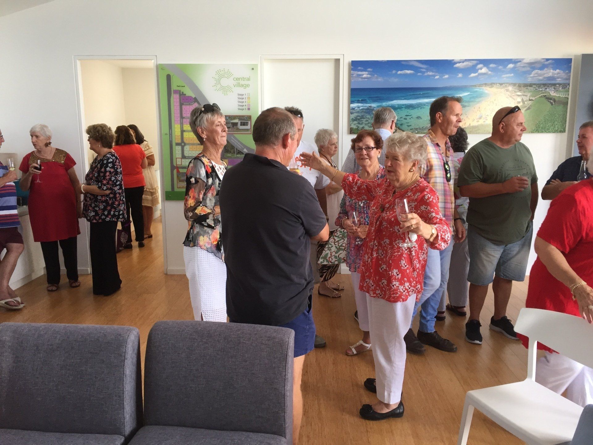 A group of people at a party in a home