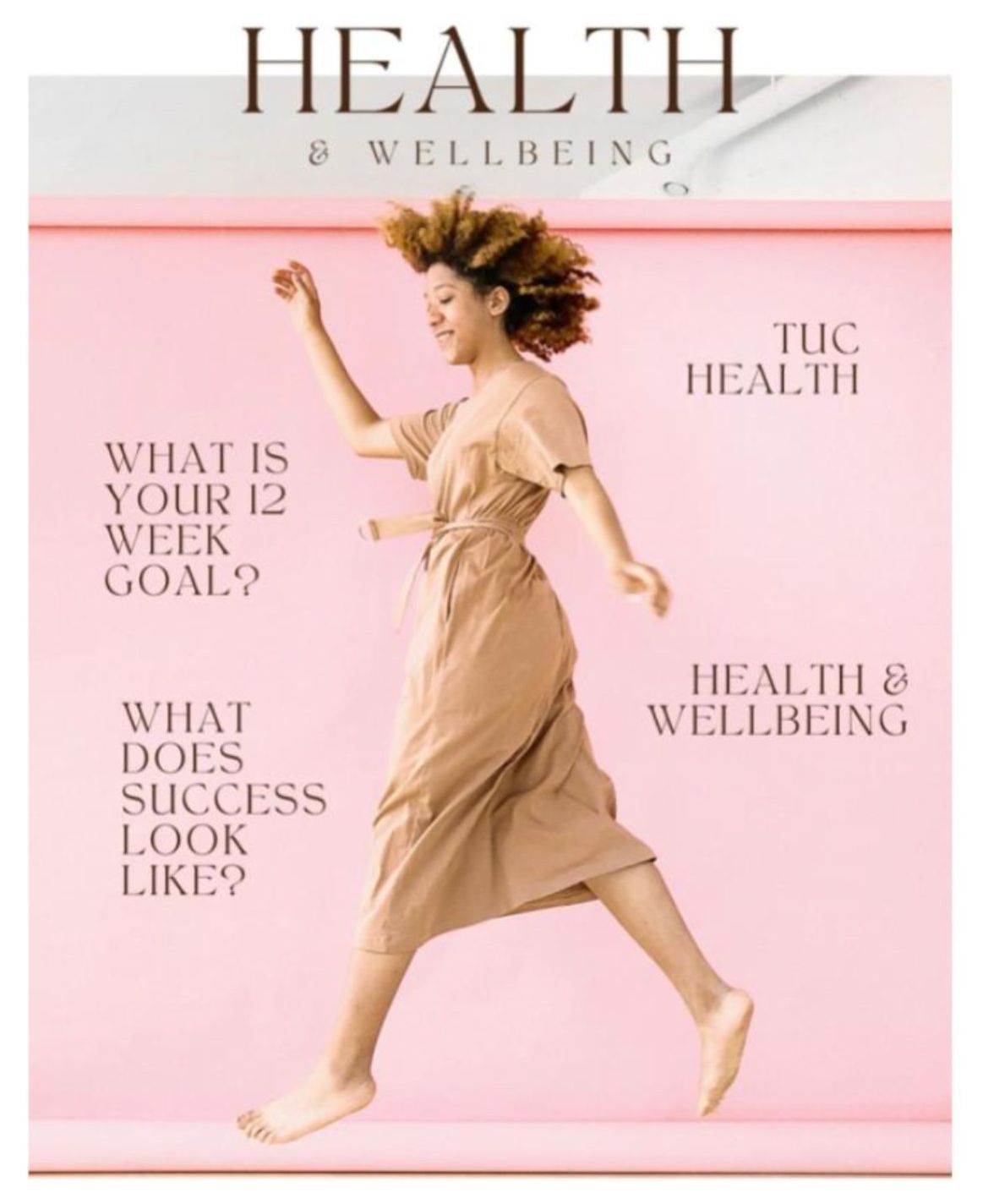 A woman is on the cover of a health and wellbeing magazine