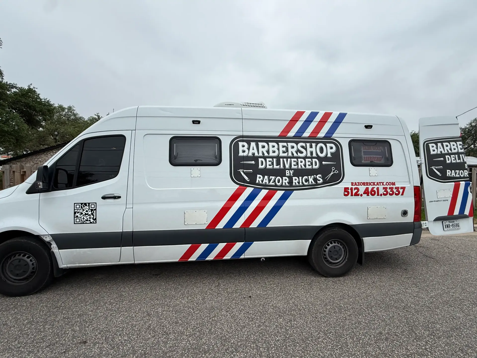 Razor Rick Mobile Barbershop in Austin, Texas.