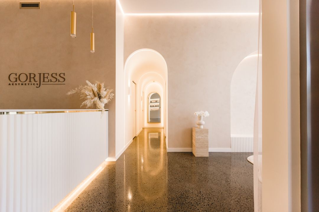 A Hallway With a Sign That Says Gorjess on It — Gorjess Aesthetics in Corrimal, NSW
