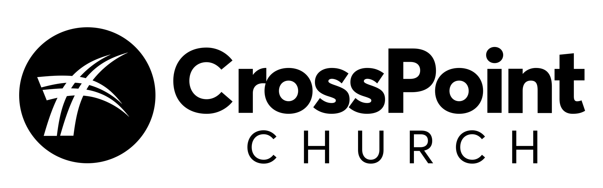 A black and white logo for crosspoint church