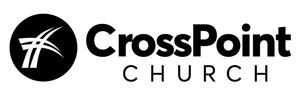 A black and white logo for crosspoint church