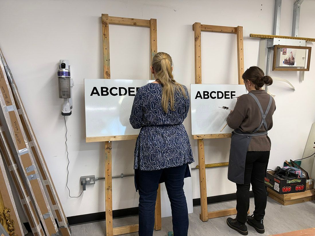 Learning signpainting at Windsor Caste