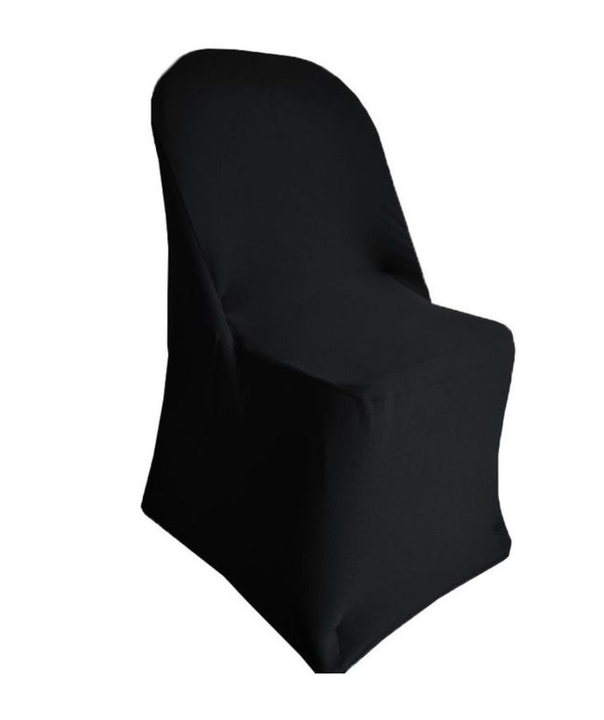 Black Spandex Folding Chair Cover Rental