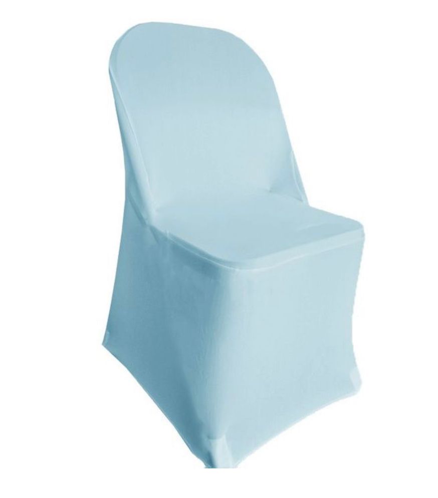 Light Blue Spandex Folding Chair Cover Rental