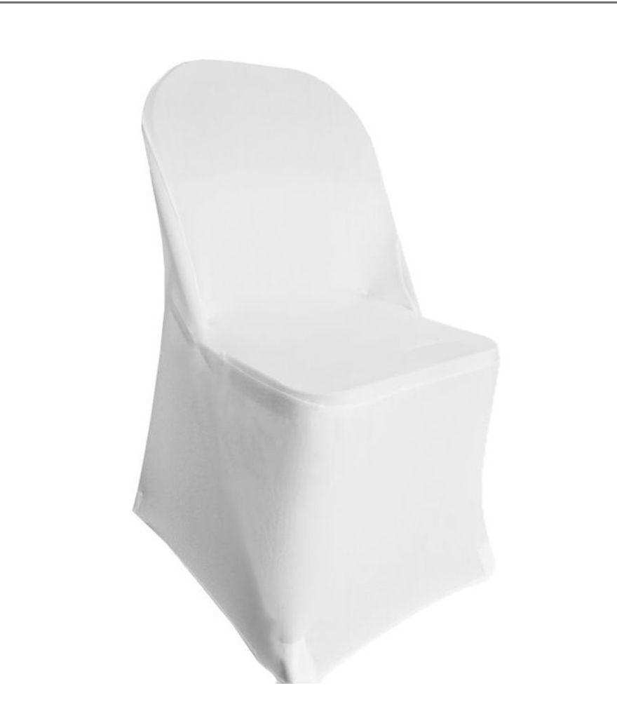 White Spandex Folding Chair Cover Rental