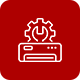 An icon of a printer with a wrench on top of it.