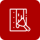 A red icon with a trowel and a brick wall.