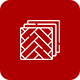 A stack of bricks in a herringbone pattern on a red background.
