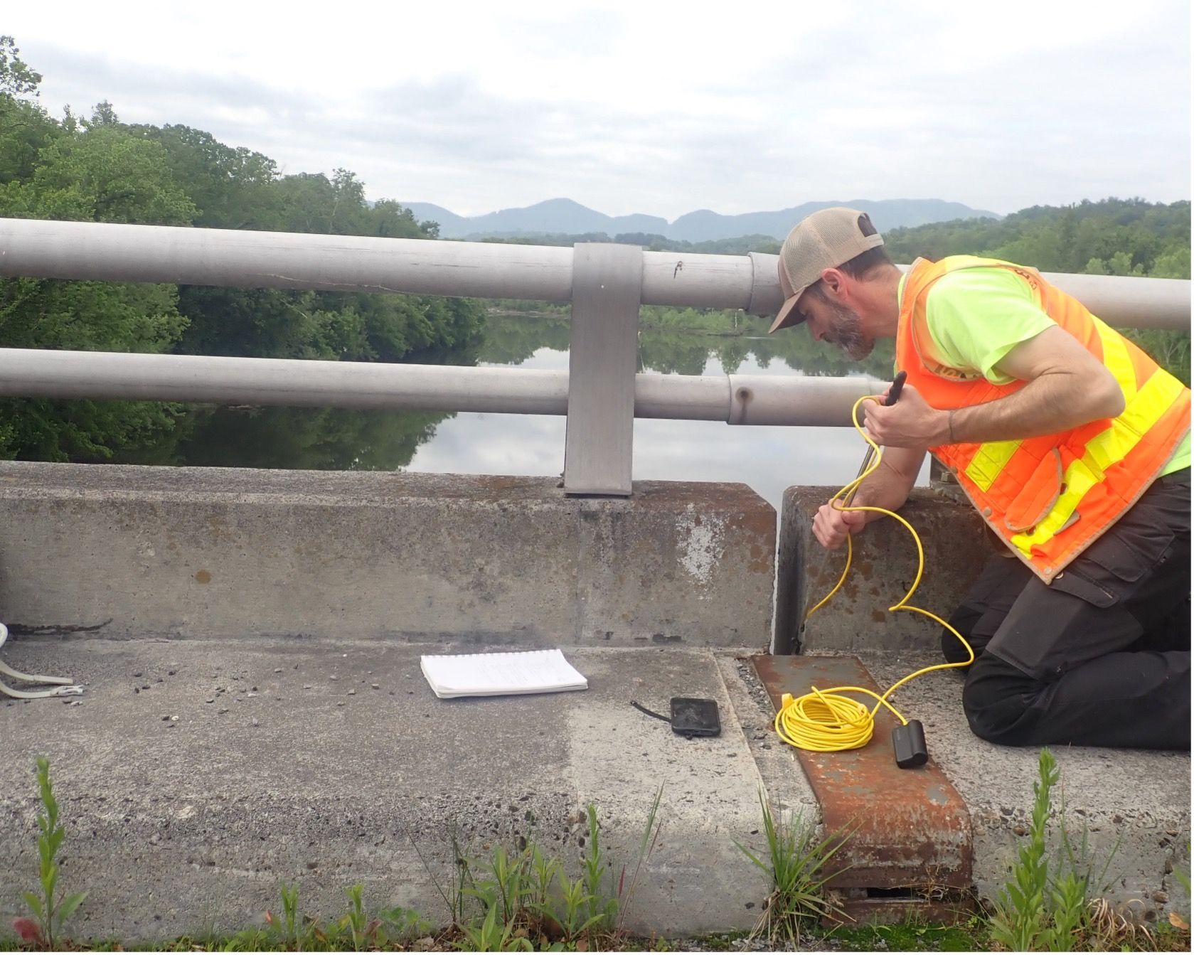 borescope being used during bat bridge survey - Volant EcoServices