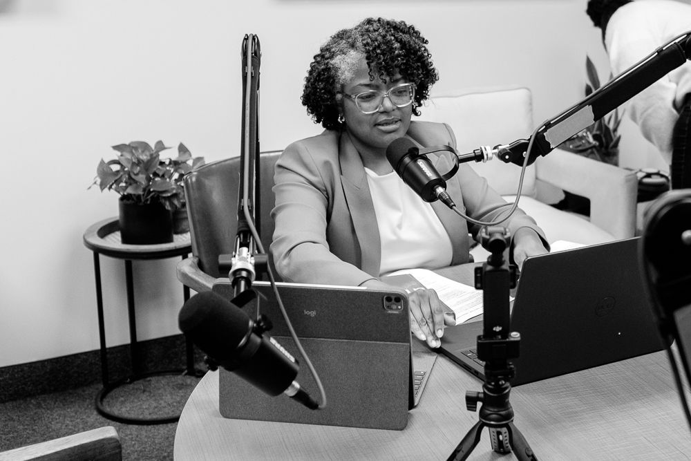 Sound United Podcast Studio Client working on project