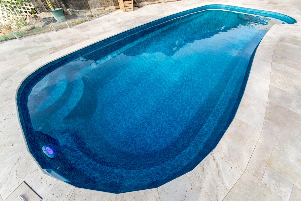 large blue pool filled with water