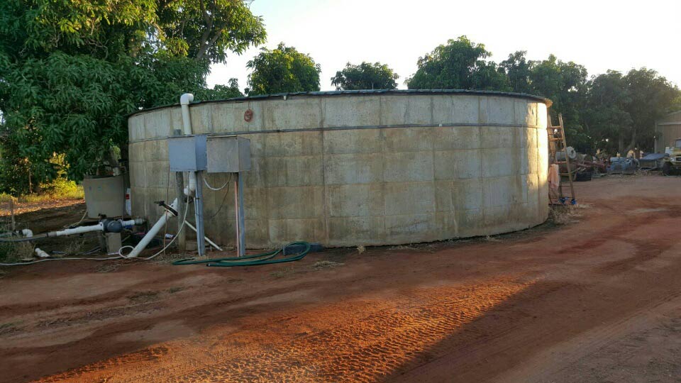 large white water tank