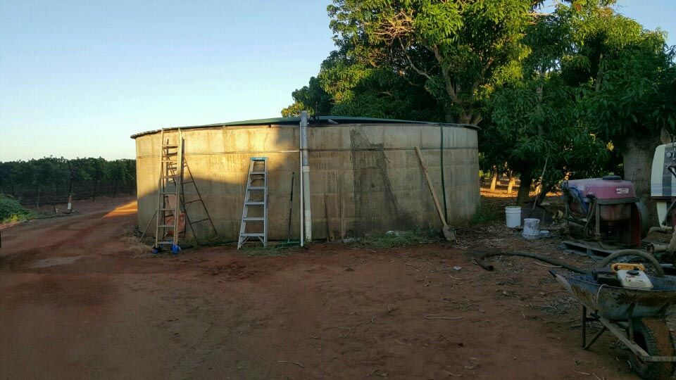 ladder against water tank