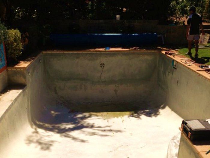 empty concrete swimming pool