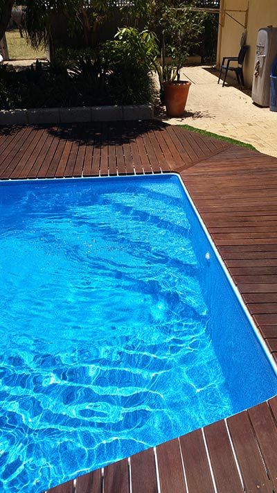 crystal clear blue water in pool