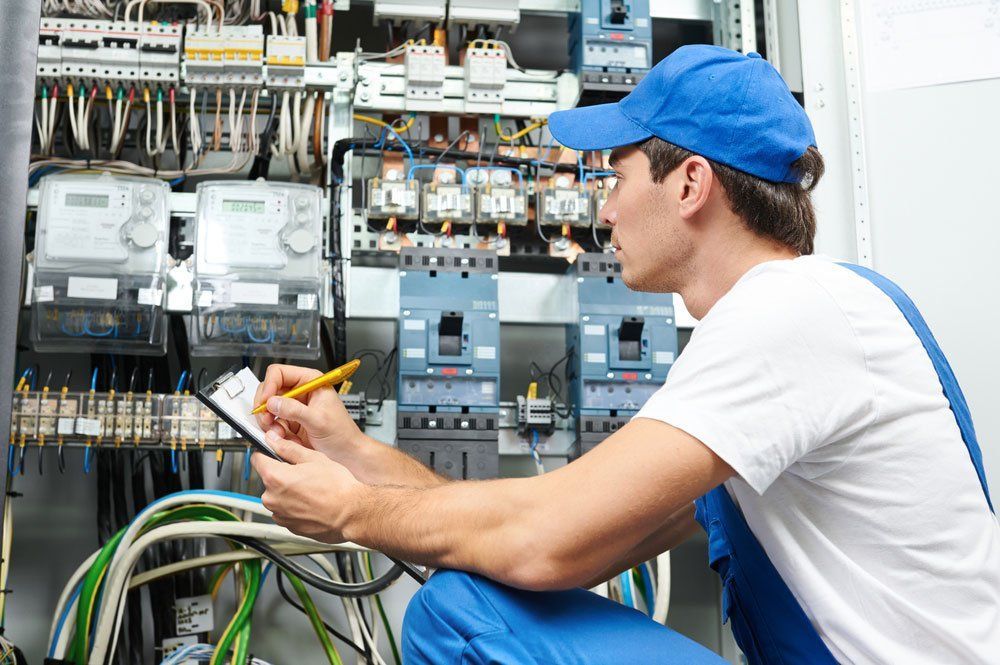 Electrician Inspecting Wiring