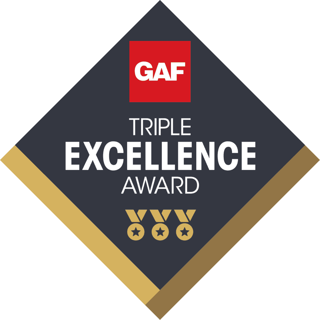 A logo for the gaf triple excellence award