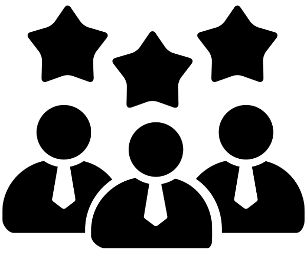 A group of people with ties and stars on their heads.
