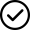 A check mark in a circle free icon
