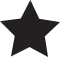 A black star is on a white background.
