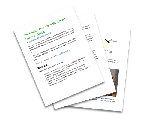 Video equipment list from Dialog Video Marketing