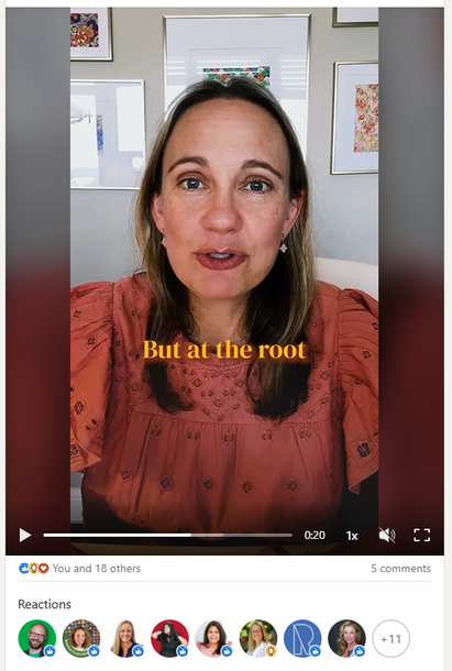 Screenshot of solopreneur doing shortform video on linkedin