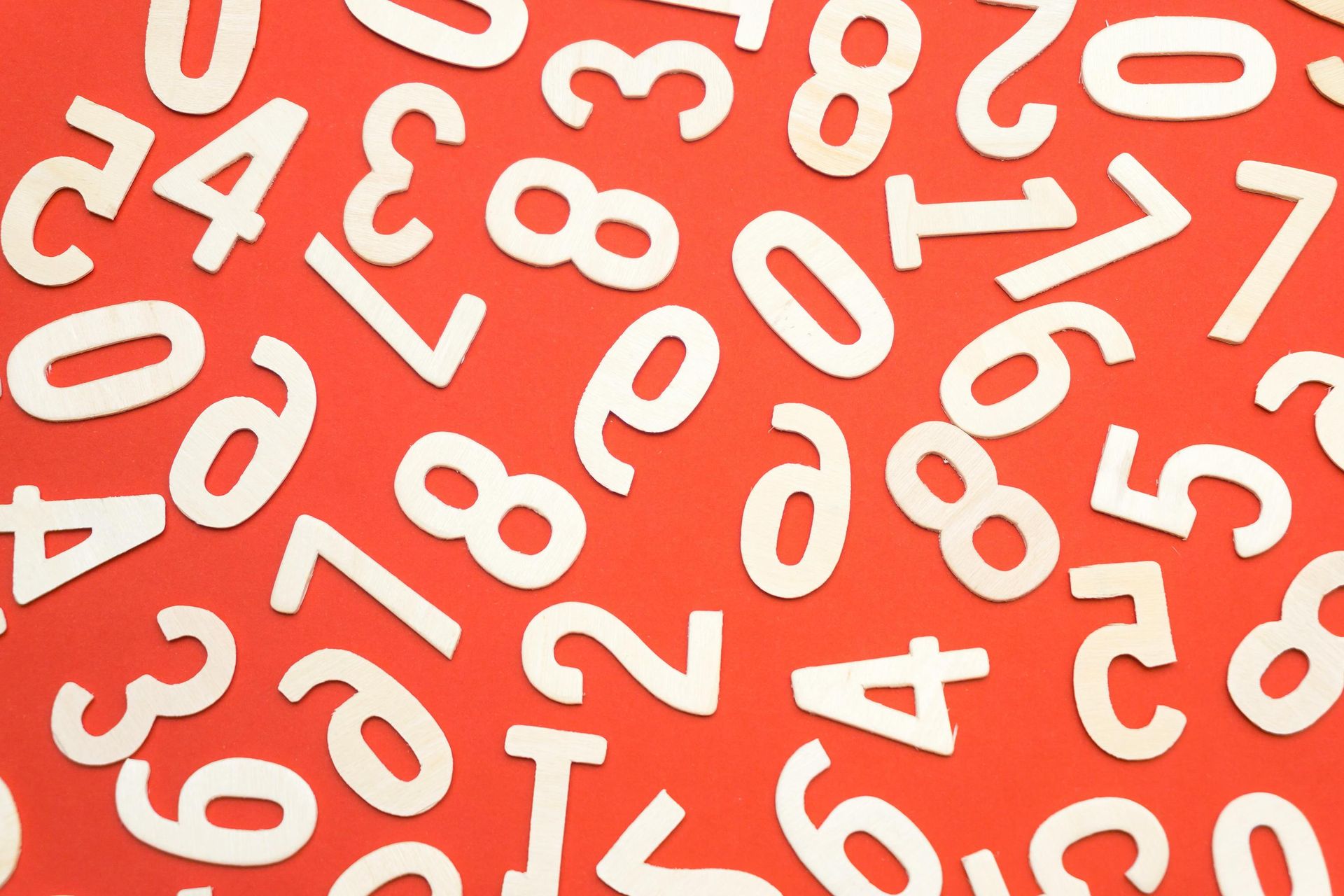 Numbers against an orange background