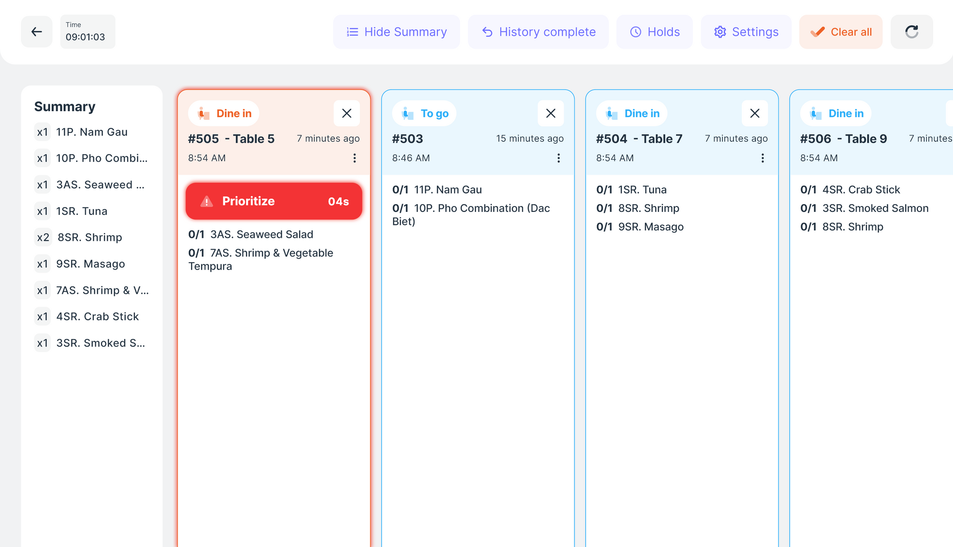 Kanban board with columns for tasks. One task is highlighted as
