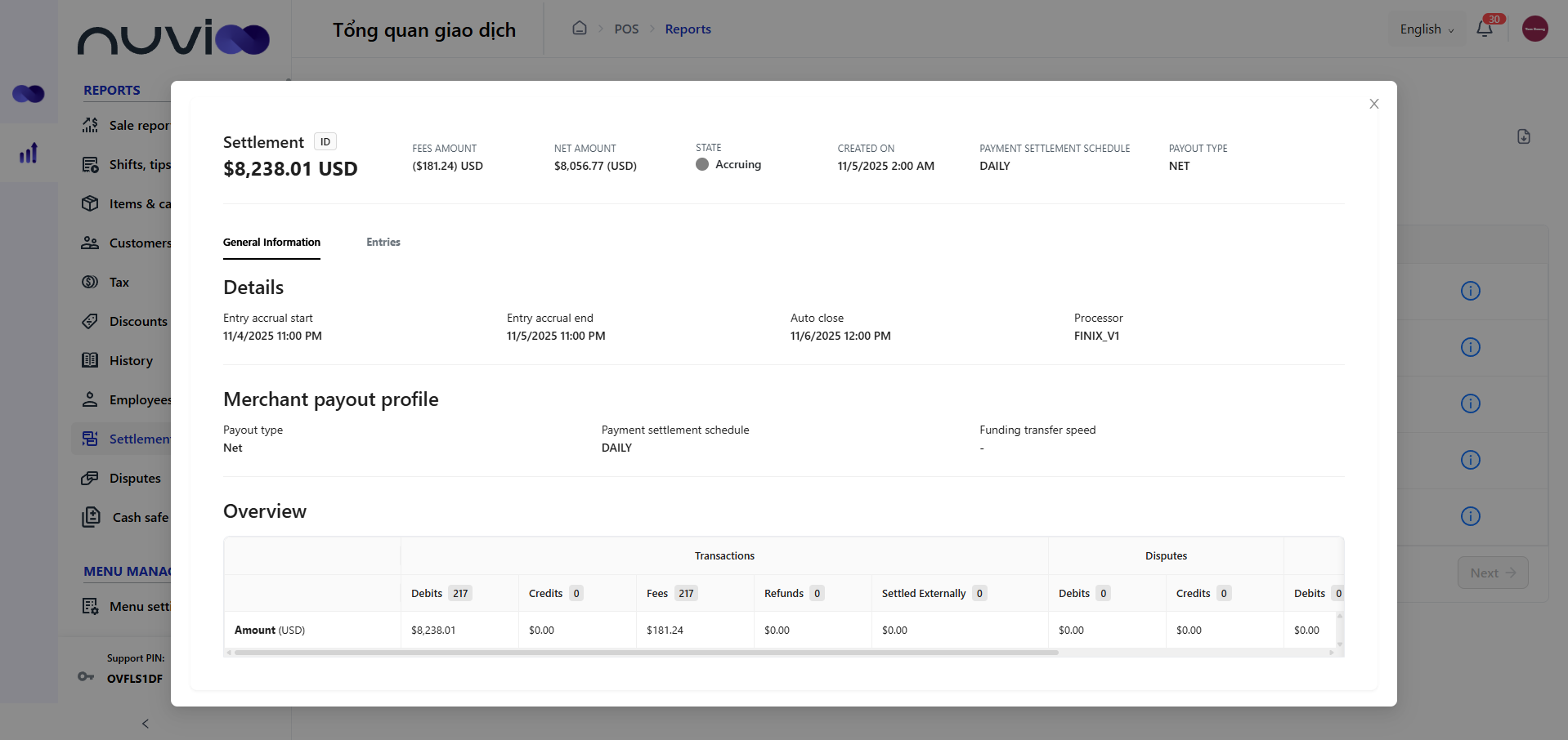 A webpage with a white box showing analytics data, with a table at the bottom.