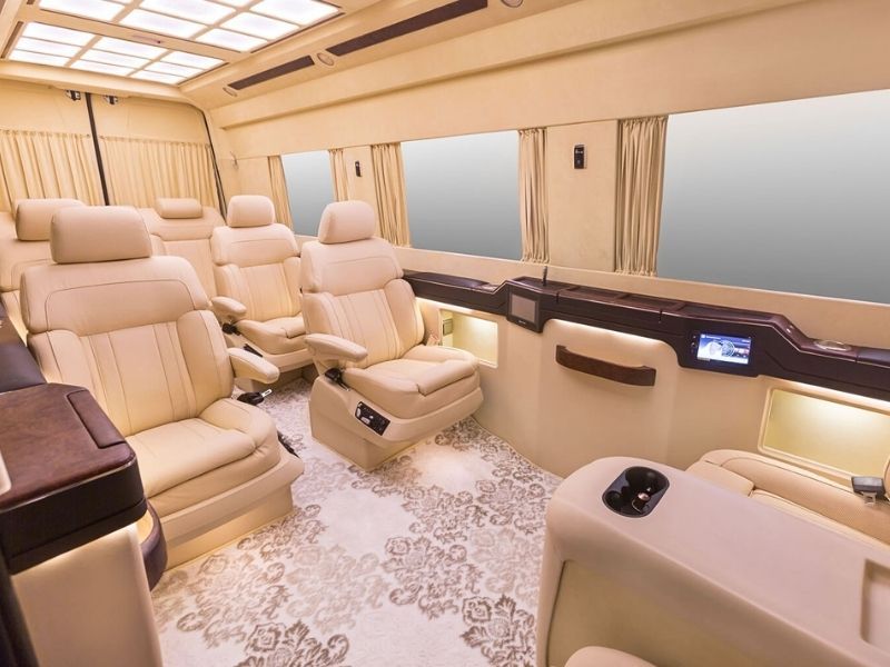 Mercedes Sprinter VIP 8 Seater Minibus interior