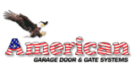 Logo for American Garage Door & Gate Systems featuring a bald eagle and American flag themed text.