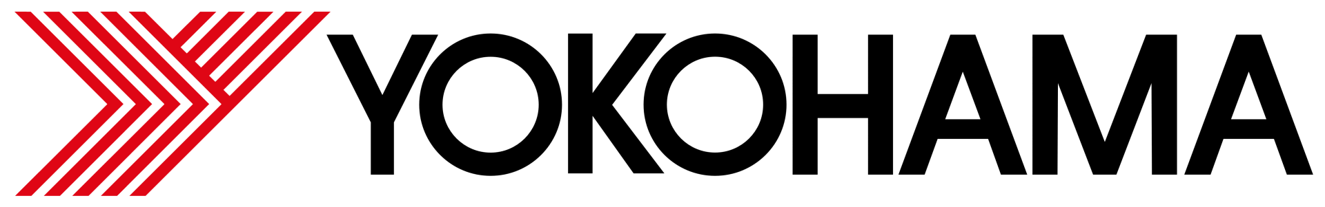 Le logo de Yokohama est rouge et noir avec un fond blanc.