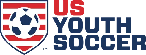 US Youth Soccer logo with a soccer ball inside a shield and the words 