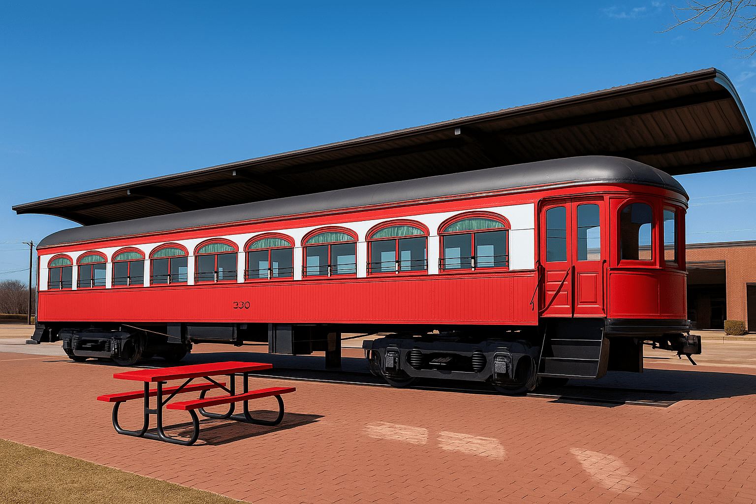 Historic Burleson railroad car showcasing the city's roots and real estate history.