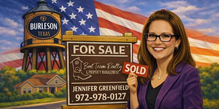 Rendering of Burleson’s new 55-acre community park set to open in Spring 2026, featuring walking paths, open green spaces, and event areas.