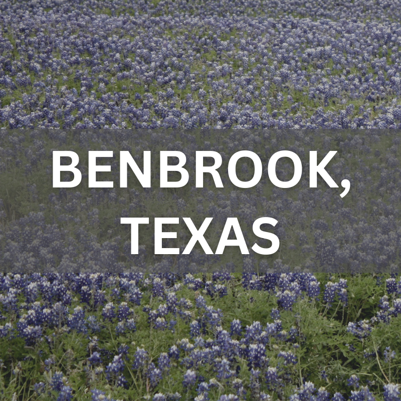 Bluebonnets near Benbrook Lake — a serene backdrop for Texas homes and outdoor living