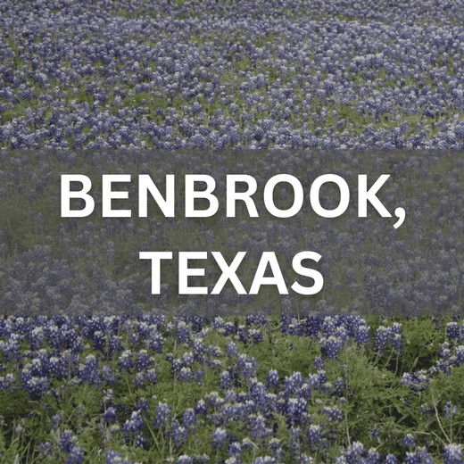 Bluebonnets near Benbrook Lake — a serene backdrop for Texas homes and outdoor living