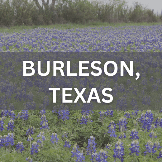 Spring bluebonnets in Burleson, TX — showcasing the natural beauty of this family-friendly real estate market