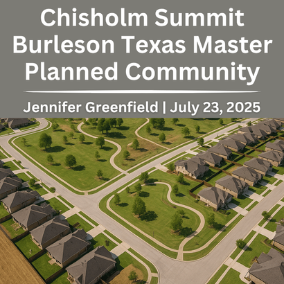 Chisholm Summit community view in Burleson, Texas with neighborhood homes.