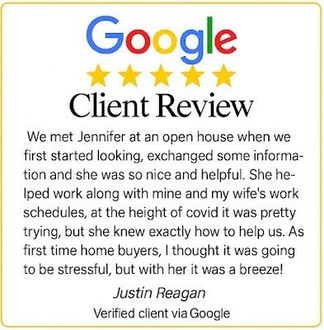 Google review from John T praising Jennifer Greenfield, South DFW Realtor, for professional and responsive real estate service.