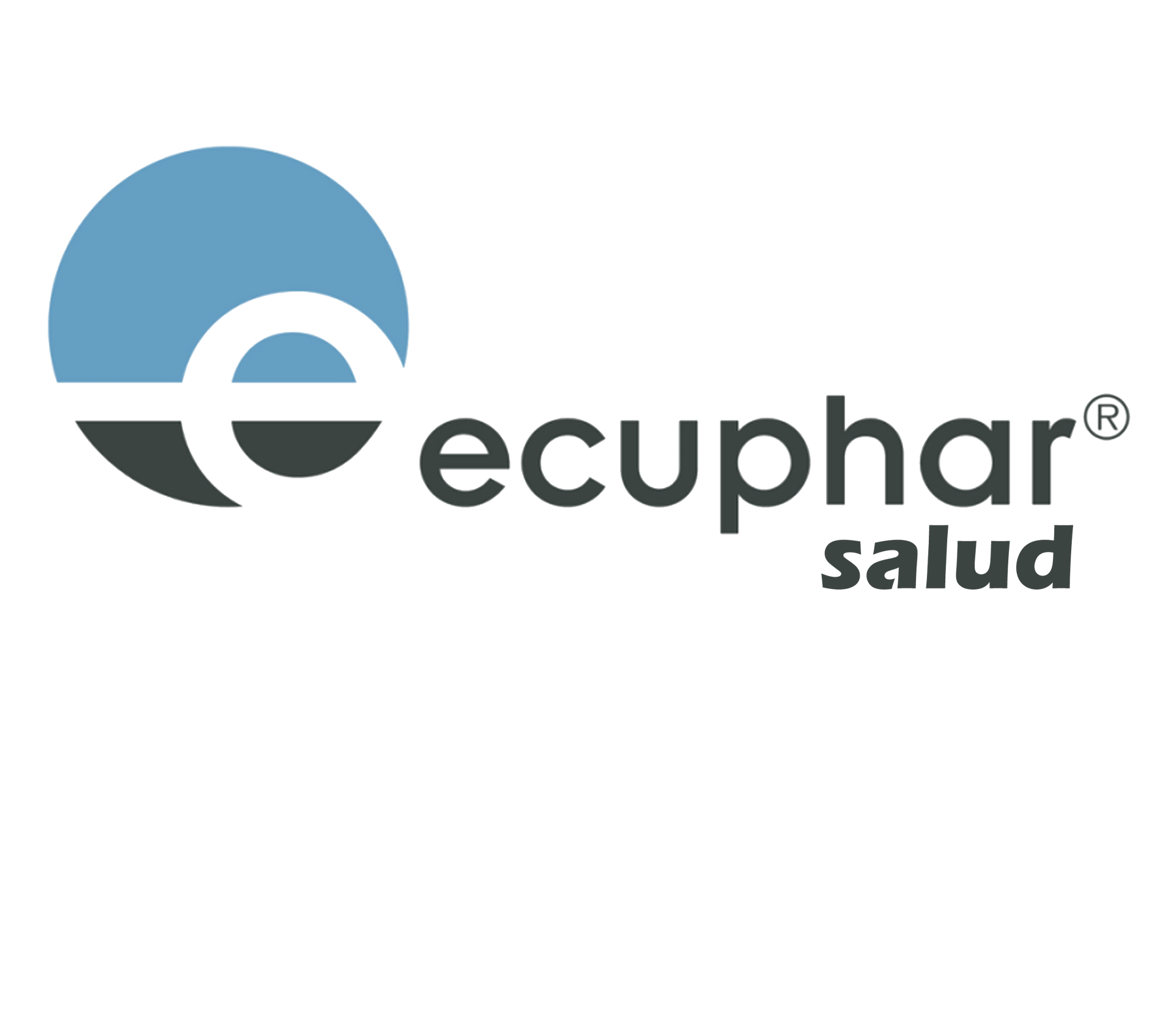 Se muestra un logotipo de Ecuphar Salud sobre un fondo blanco.