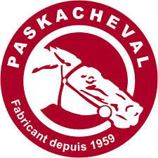 El logotipo de Paskacheval es un círculo rojo con un caballo en el medio.