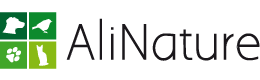 Un logotipo para una empresa llamada Alinature con animales.