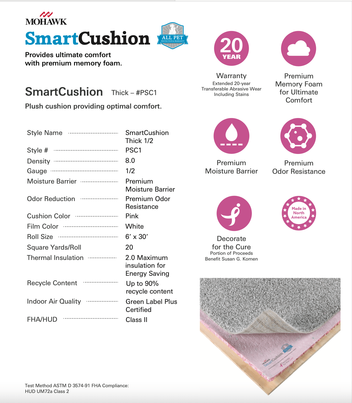 A&R Carpet Barn Smart Cushion Underpad