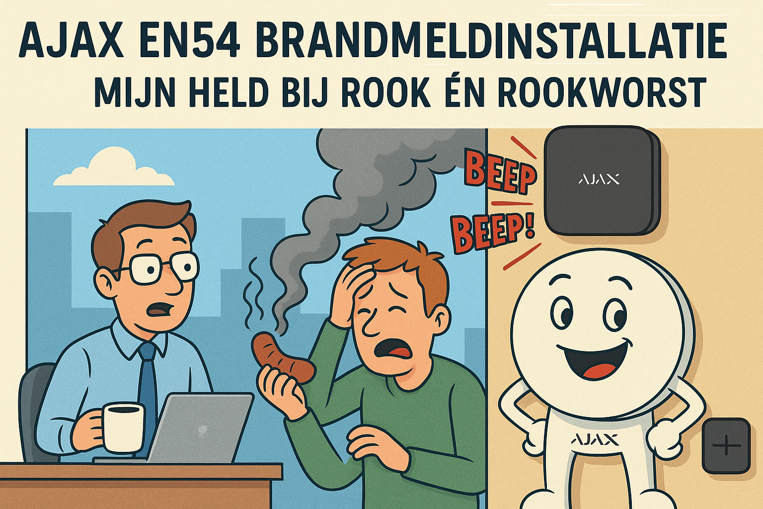 AJAX EN54 brandmeldinstallatie, mij held bij rook en rookworst