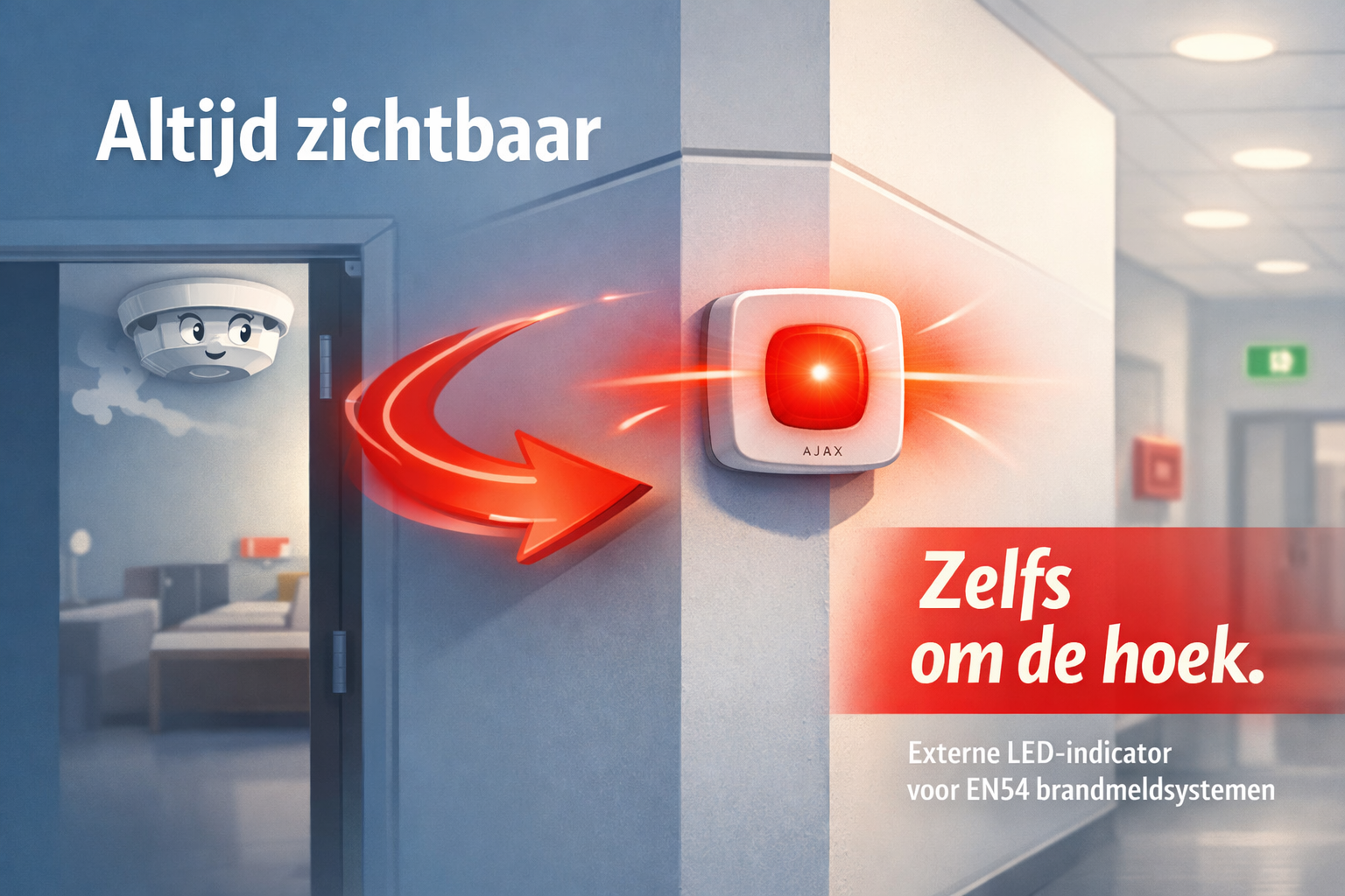 AJAX En54 nevenindicator, altijd zichtbaar, zelfs om de hoek